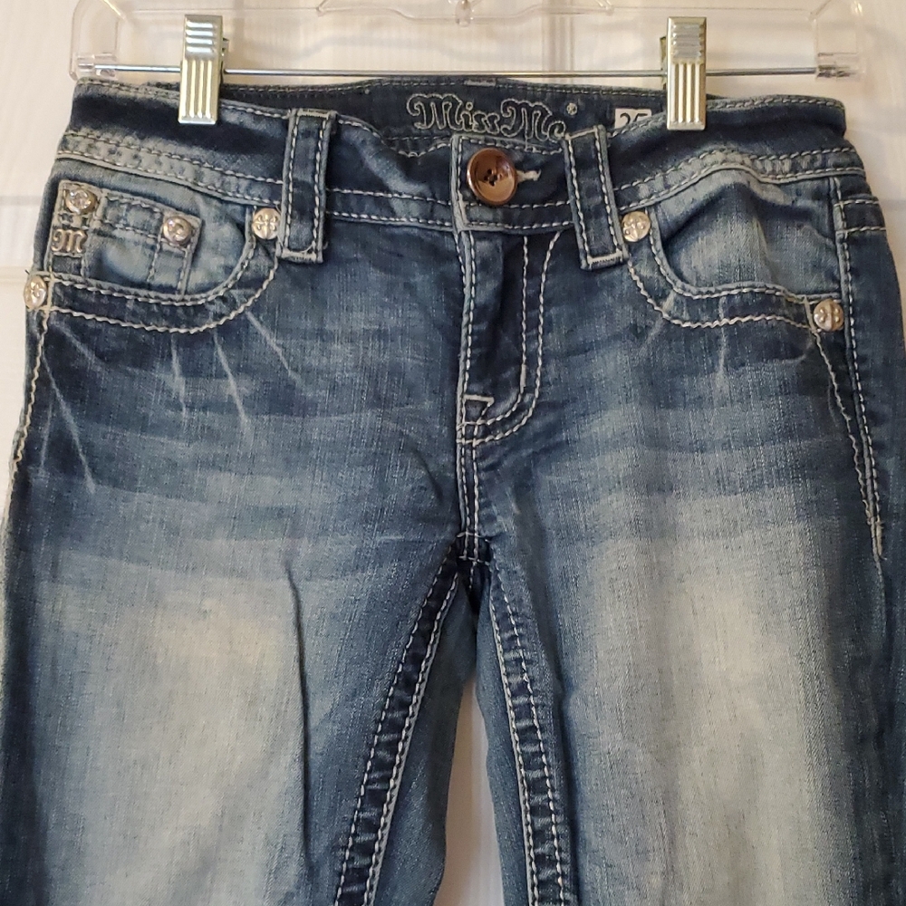 Miss Me Women's Blue Distressed Skinny Jeans Sz 25